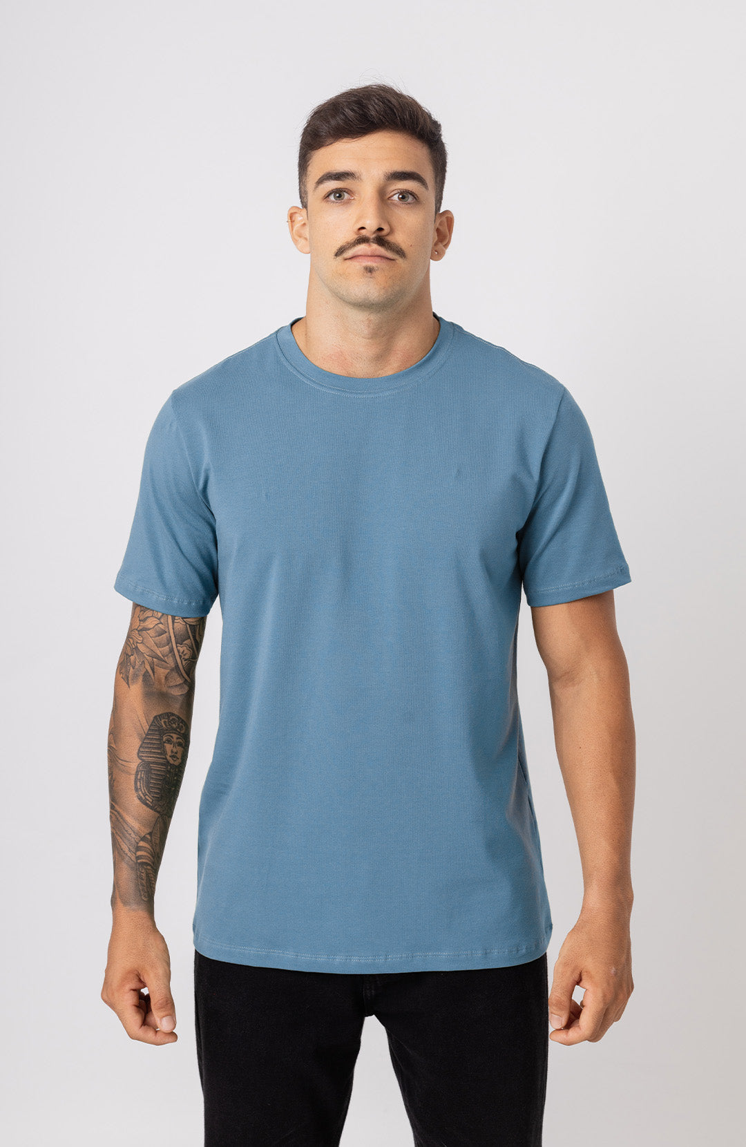 Camiseta Bázica Regular masculina ocean Bázico, algodão Powerful com caimento clássico #Cor_Ocean