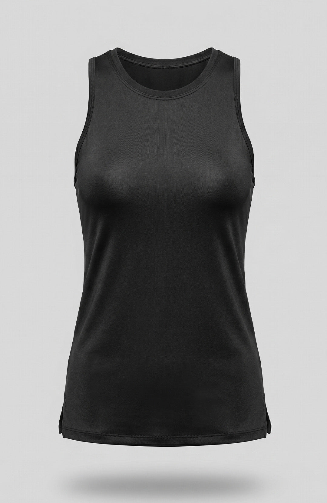 Regata esportiva Sport Light feminina preta Bázico, poliamida leve com toque gelado e tecnologia Dry #Cor_Preto