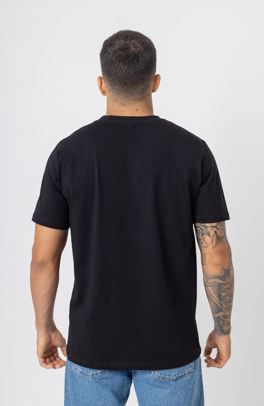 Camiseta Bázica Regular masculina preta Bázico, algodão Powerful com caimento clássico #Cor_Preto