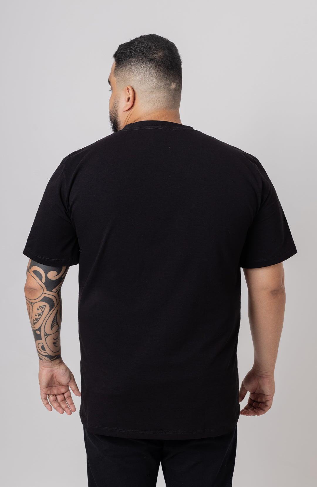 Camiseta Bázica Regular masculina preta Bázico, algodão Powerful com caimento clássico #Cor_Preto