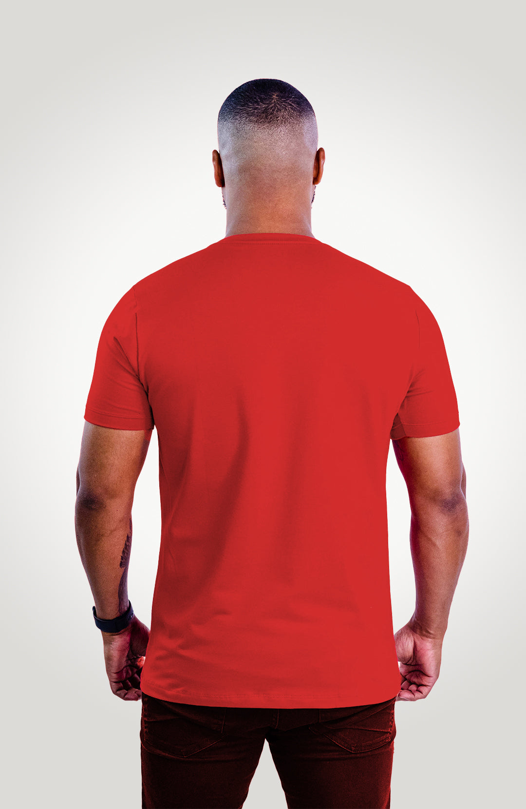Camiseta Bázica Gola V masculina red Bázico, algodão Powerful com caimento perfeito #Cor_Red