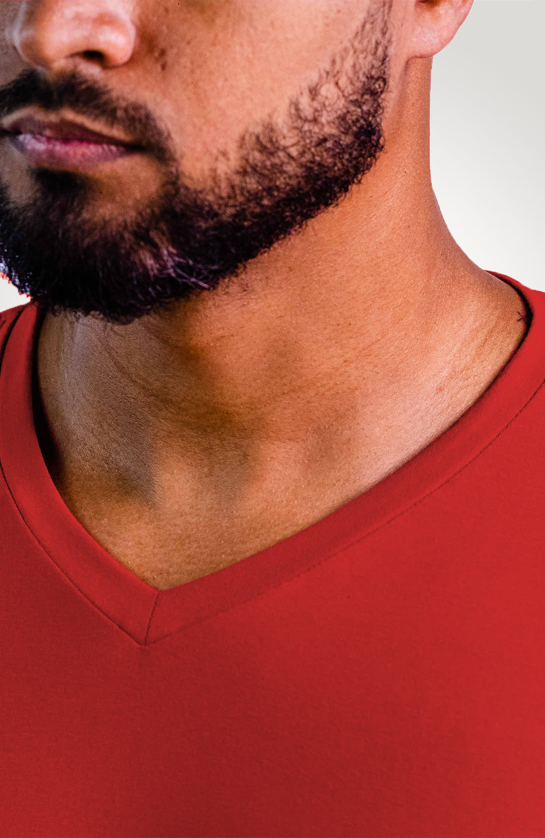 Camiseta Bázica Gola V masculina red Bázico, algodão Powerful com caimento perfeito #Cor_Red