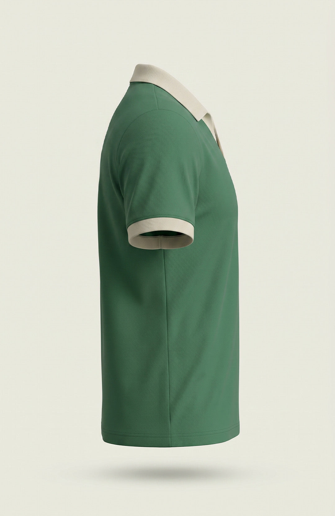 Camisa polo masculina Duo bicolor verde e areia Bázico, algodão egípcio Powerful com gola estruturada #Cor_Verde / Areia