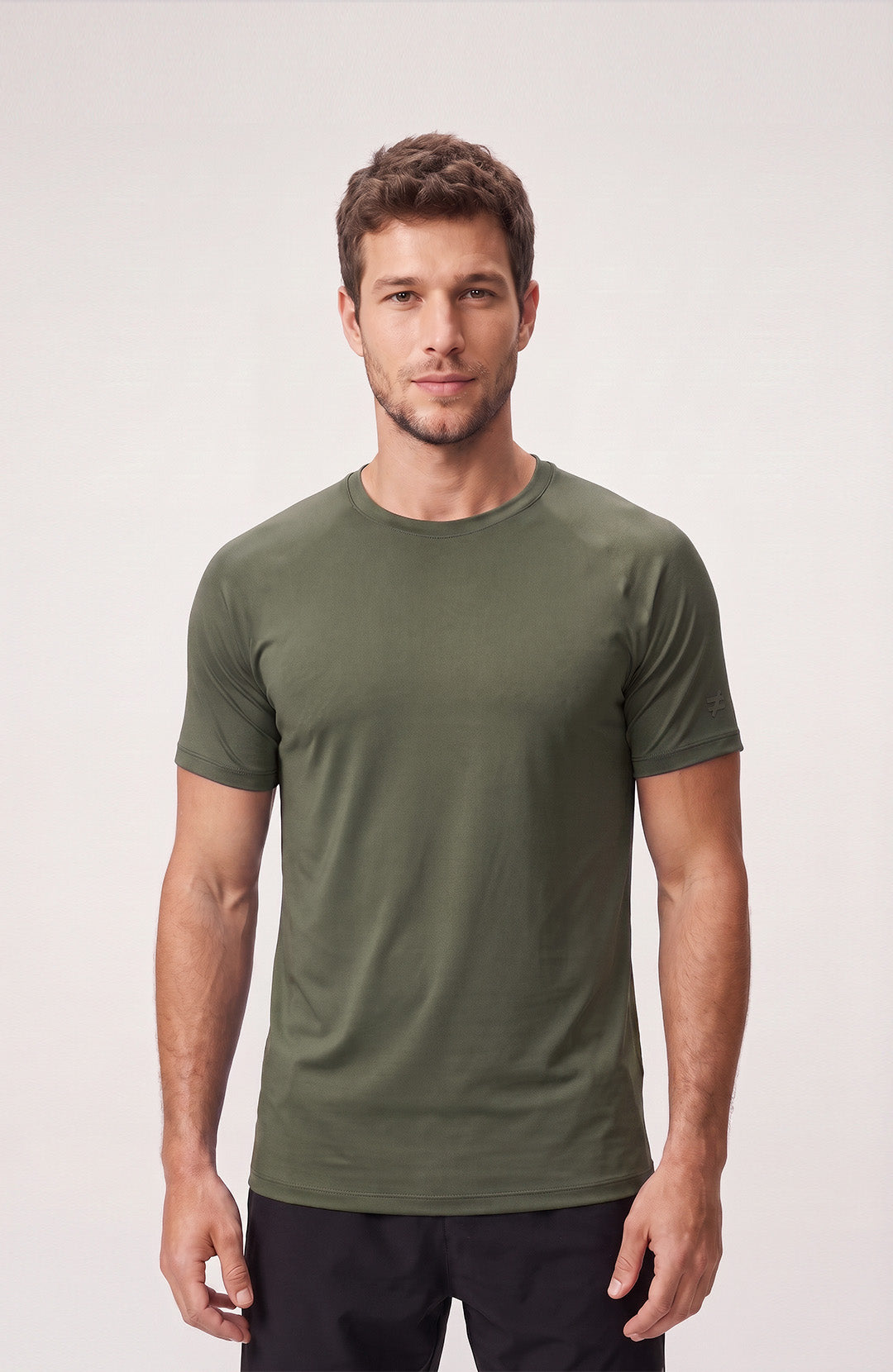 Regata esportiva Sport Classic masculina verde militar Bázico, poliamida com toque gelado e secagem rápida #Cor_Verde Militar