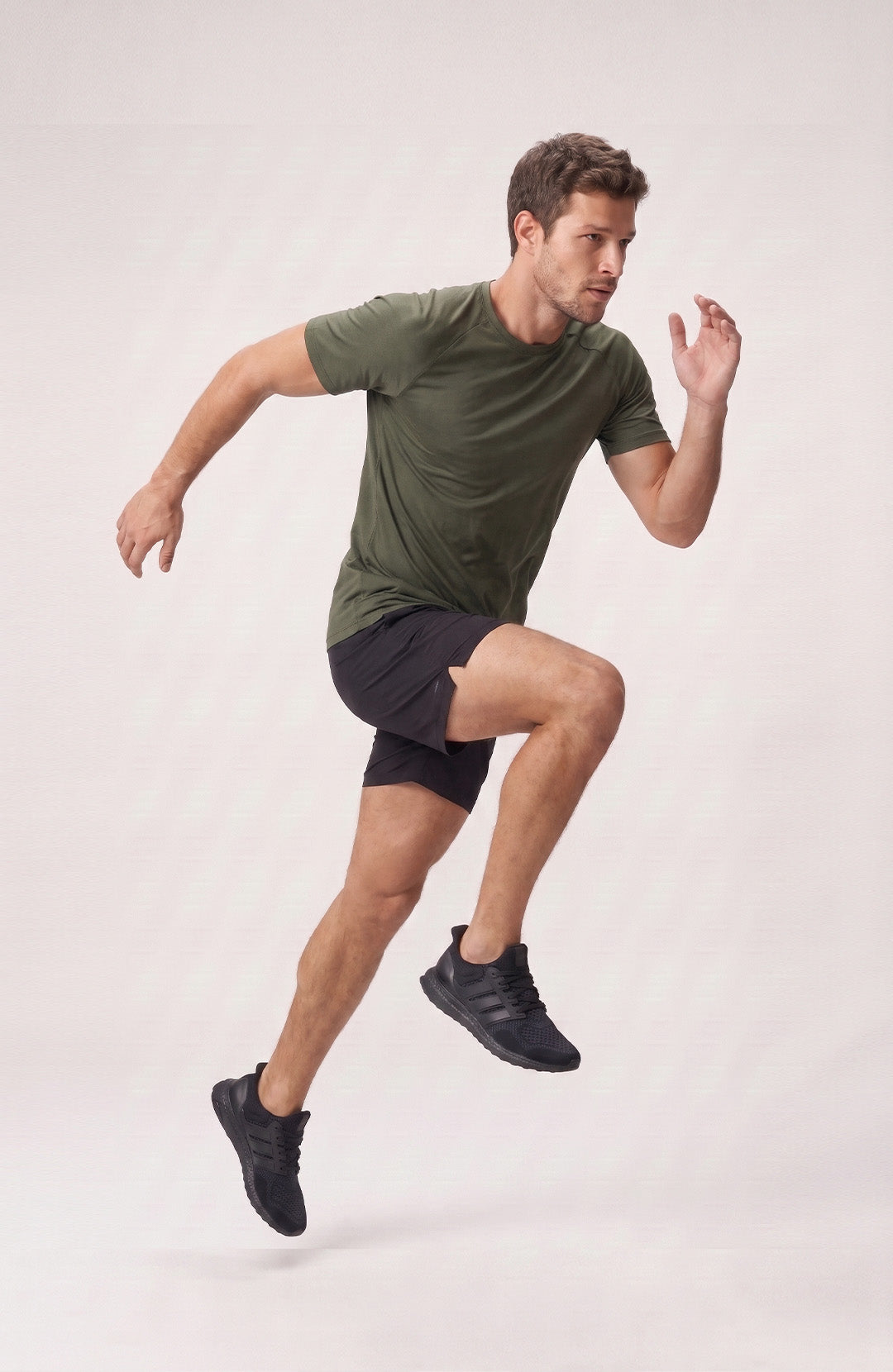 Regata esportiva Sport Classic masculina verde militar Bázico, poliamida com toque gelado e secagem rápida #Cor_Verde Militar
