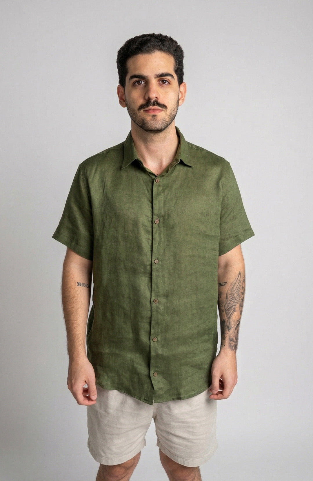 Camisa Linho Manga Curta