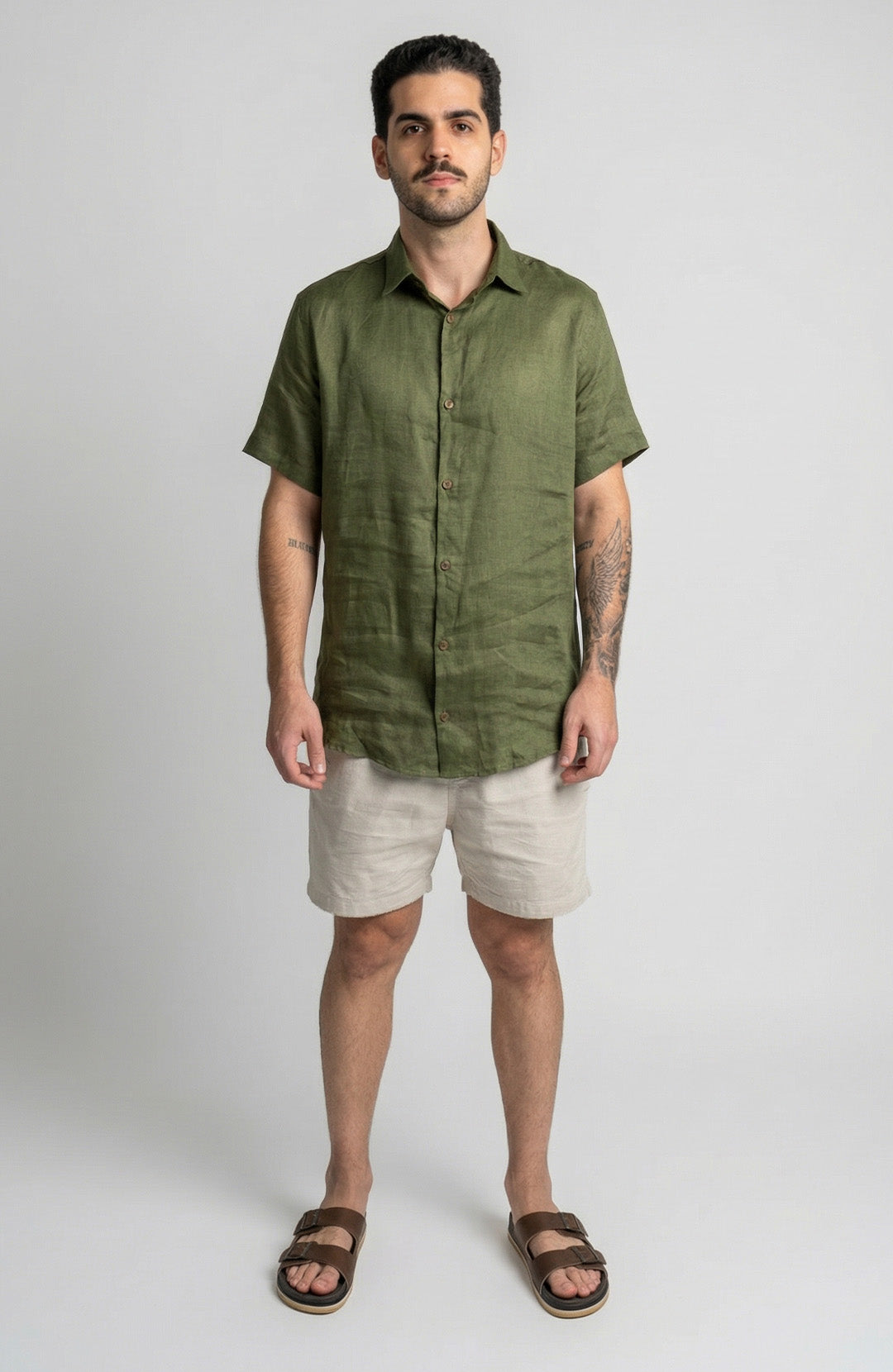 Camisa Linho Manga Curta